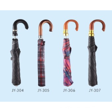 Auto Open Curved Handle 2 Fold Umbrella (JY-13)